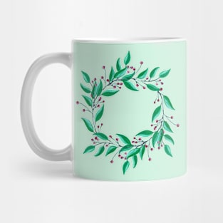 Watercolor Holly Wreath Mug